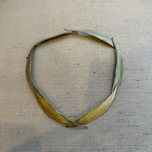 Michael Michaud Eucalyptus Collar Necklace Green Bronze Leaves 17 inches